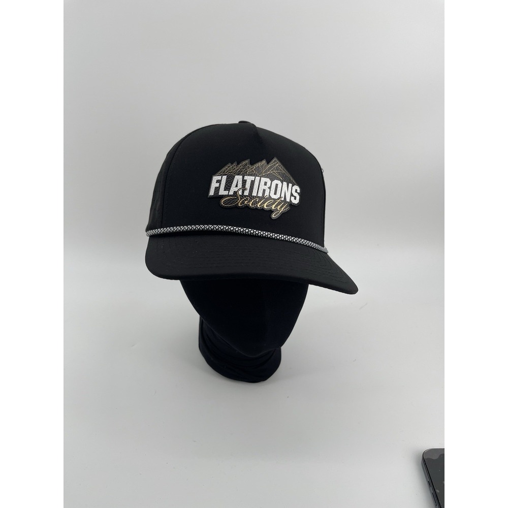 Flatirons Society Hat Crafted MFG Rope Cap Black Snapback Streetwear